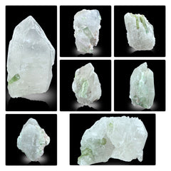 Green Tourmaline with Quartz Lot from Afghanistan – 287 g | Lot of 7