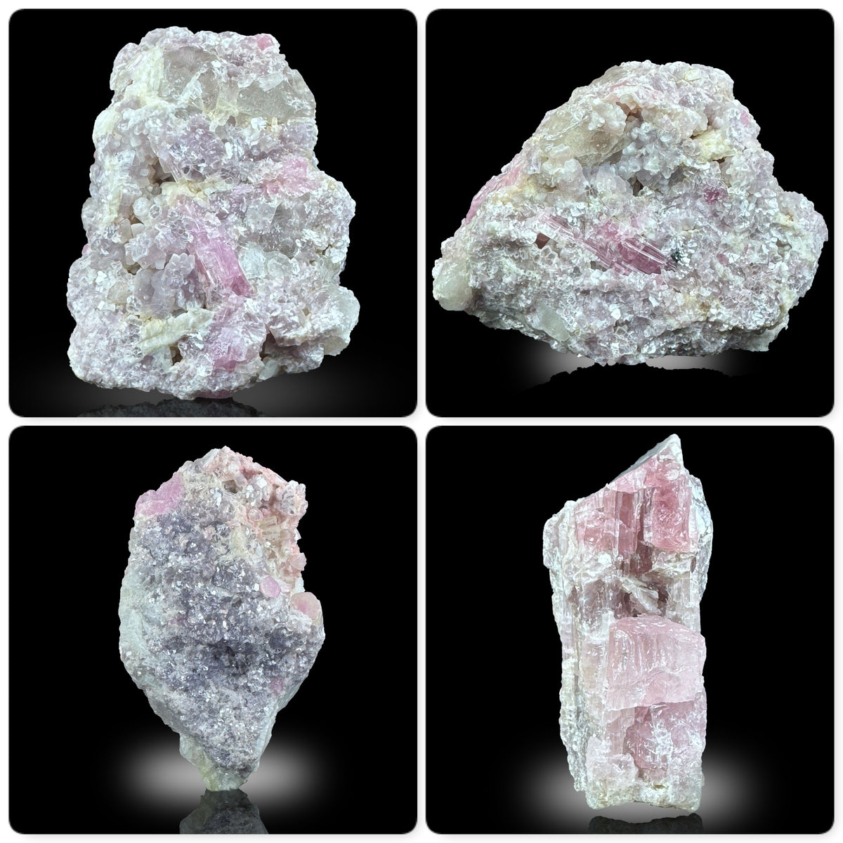 Pink Tourmaline with Quartz Lot from Afghanistan – 627 g | Lot of 4