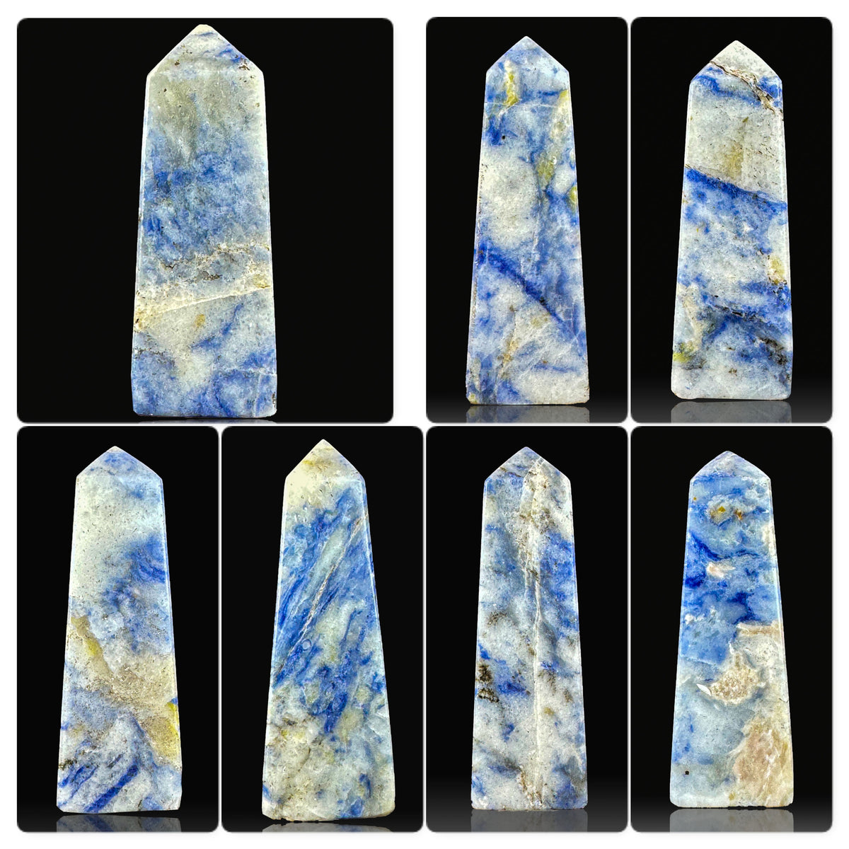 Sodalite Towers Lot from Afghanistan – 323 g | Lot of 7