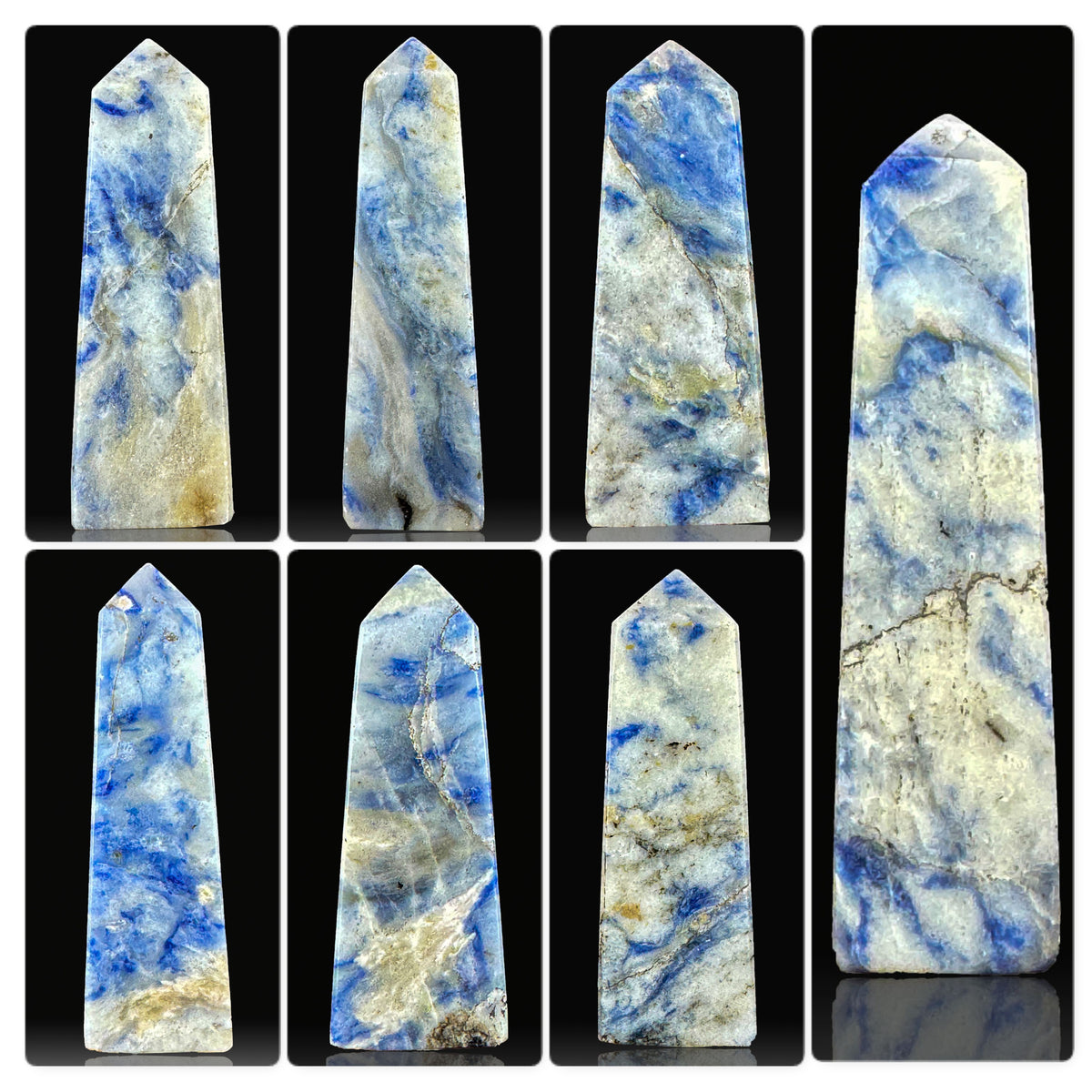 Sodalite Towers Lot from Afghanistan – 403 g | Lot of 7