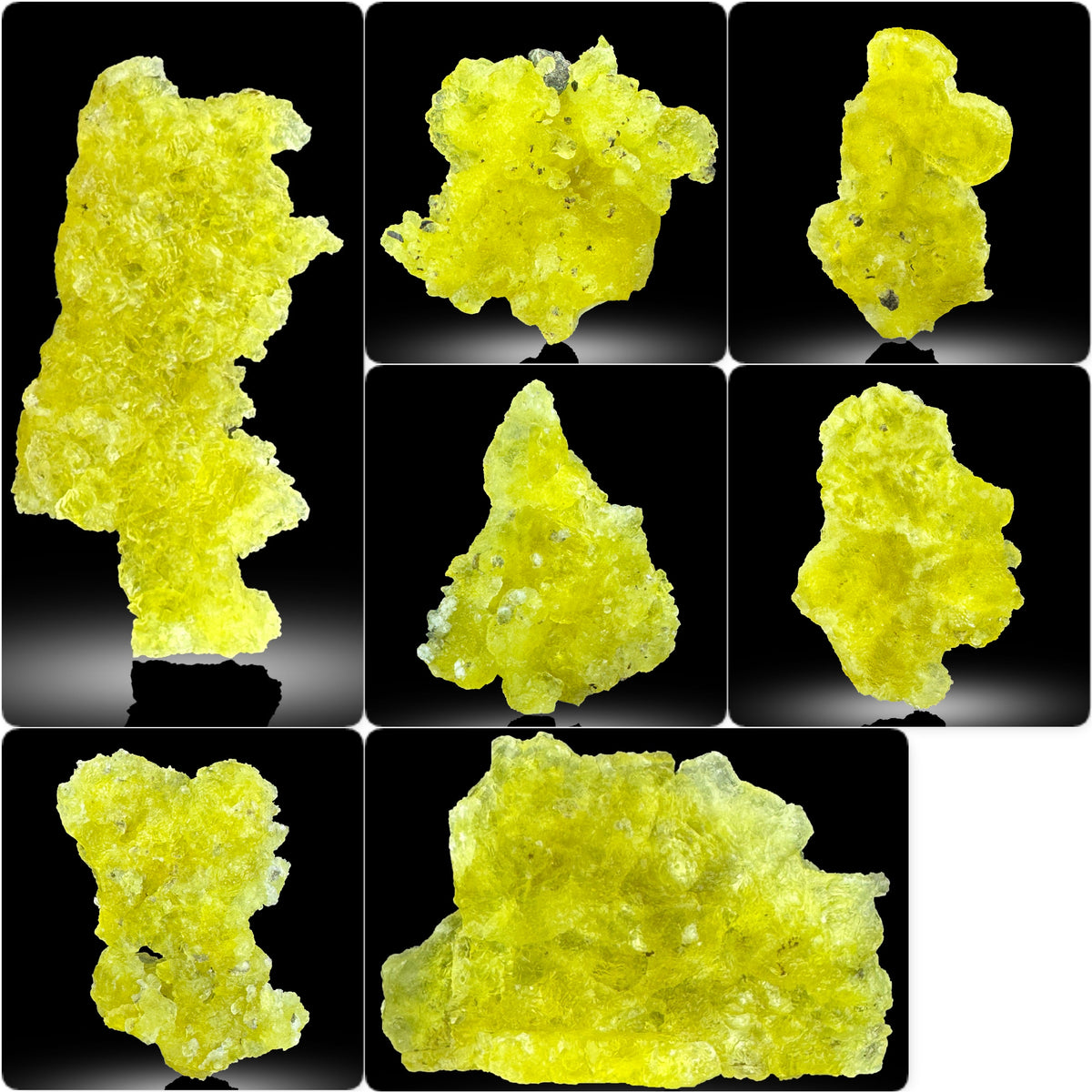Yellow Brucite Crystals Lot from Baluchistan, Pakistan – 128 g | Lot of 7