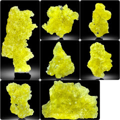 Yellow Brucite Crystals Lot from Baluchistan, Pakistan – 128 g | Lot of 7