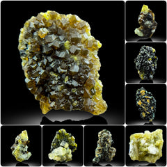 Magnetite Vesuvianite Epidote Green Tourmaline Andradite Garnet Lot – 19 g | 8 Specimens
