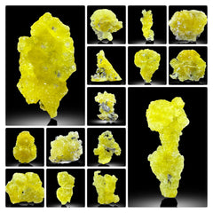 Yellow Brucite Crystals Lot from Baluchistan, Pakistan – 207 g | Lot of 16