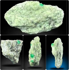 Emerald Crystals on Matrix from Swat, Pakistan – 459 g | Lot of 4