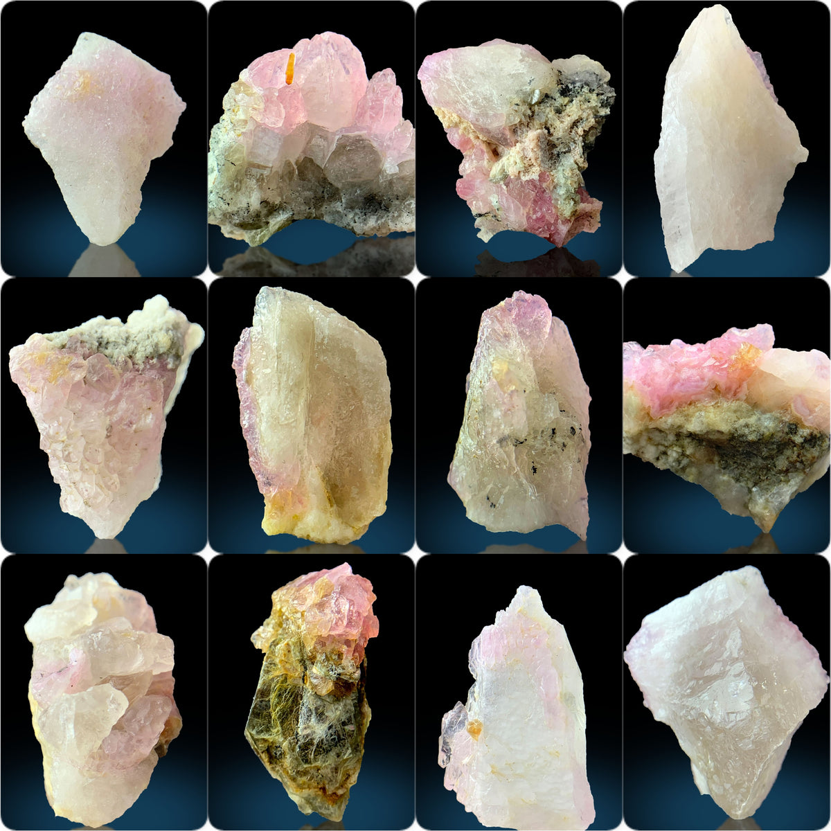 Rose Quartz Specimen Lot from Afghanistan – 45 g | 12 Pieces