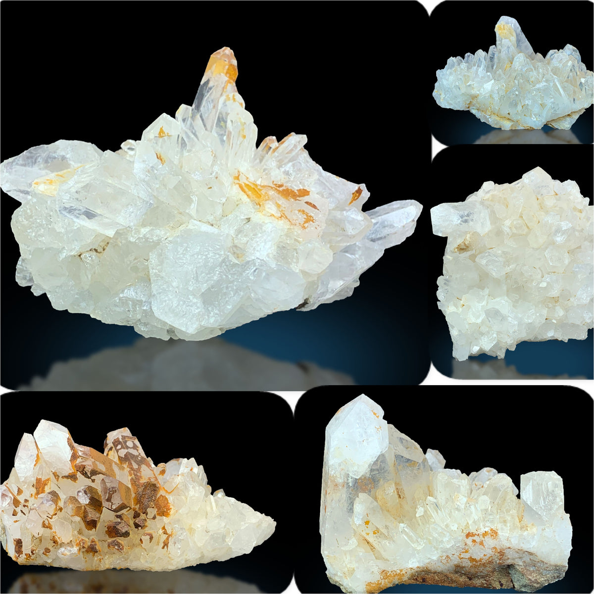 Clear Quartz Clusters from Pakistan – 1062 g | 5 Pieces