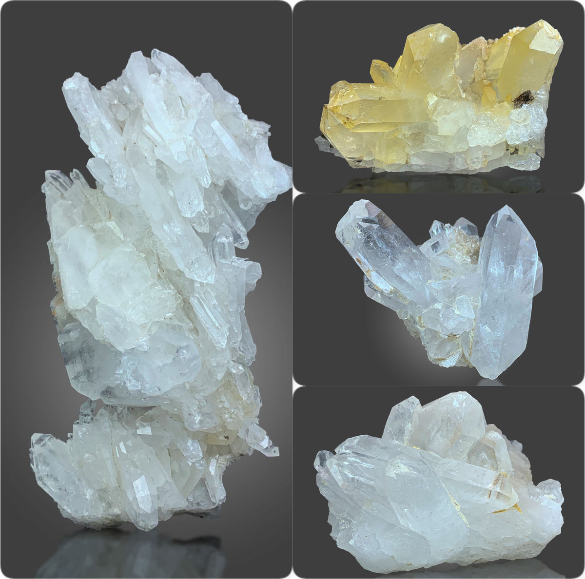 Clear Quartz Clusters from Skardu, Pakistan – 1424 g | 4 Pieces