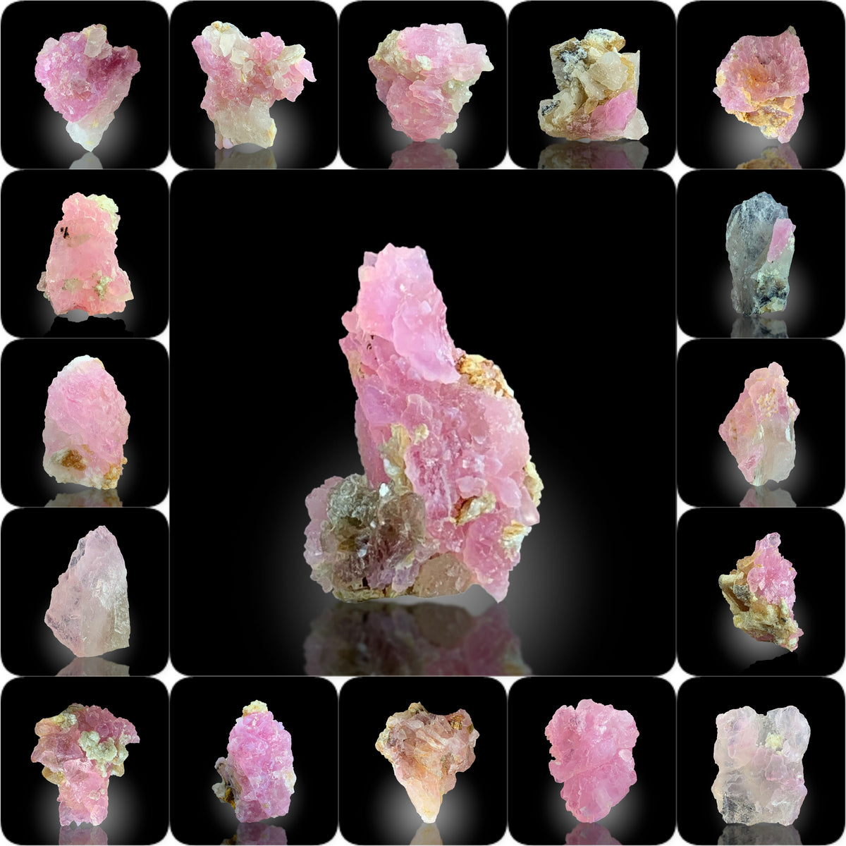 Rose Quartz Rough Specimen Lot from Afghanistan – 48 g 17 Pieces