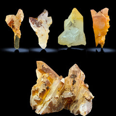 Iron Coated Quartz Clusters from Pakistan – 395 g | 5 Pieces