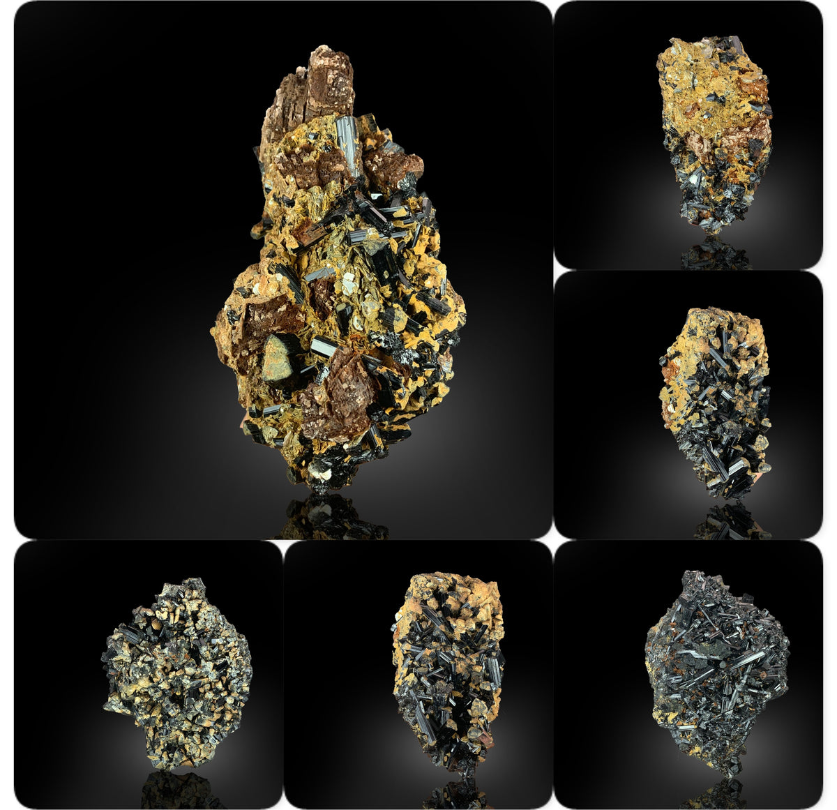Schorl Tourmaline Cluster on Matrix Specimens from Skardu, Pakistan