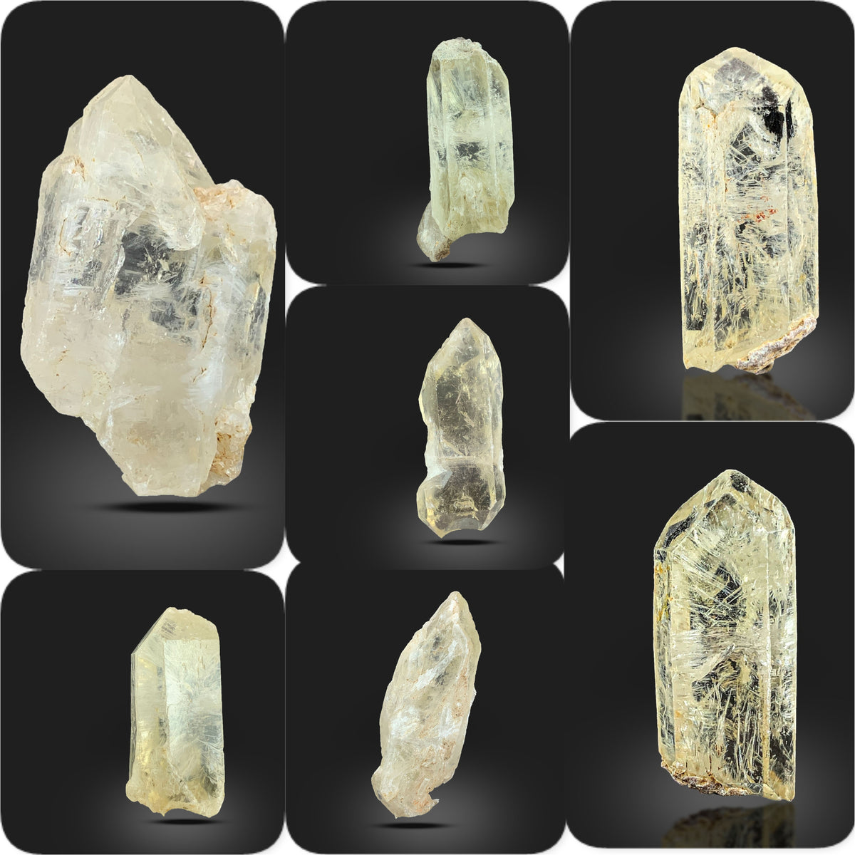 Citrine Quartz Crystal Lot from Pakistan – 204 g | 8 Pieces