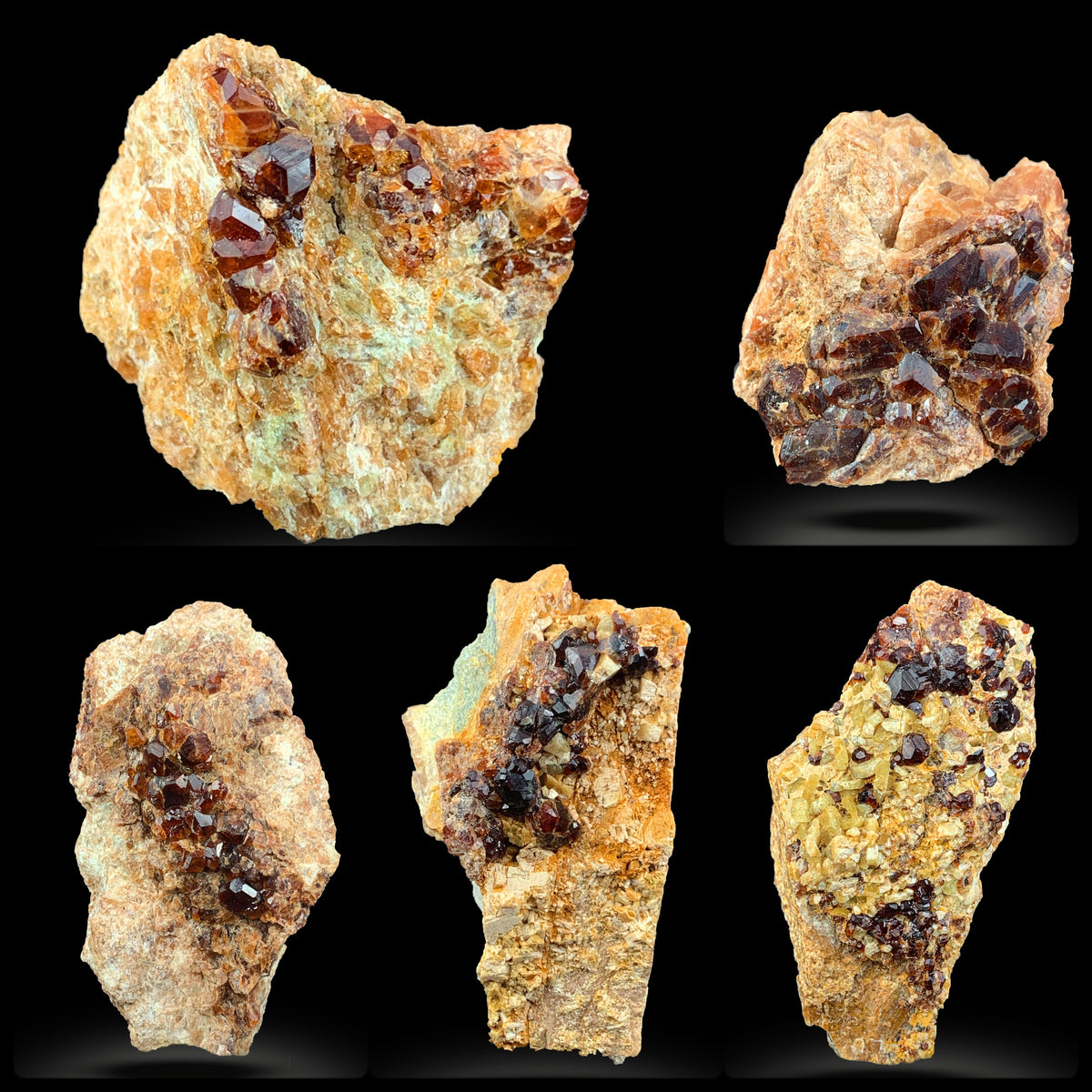 Almandine Garnet Cluster on Matrix from Skardu, Pakistan