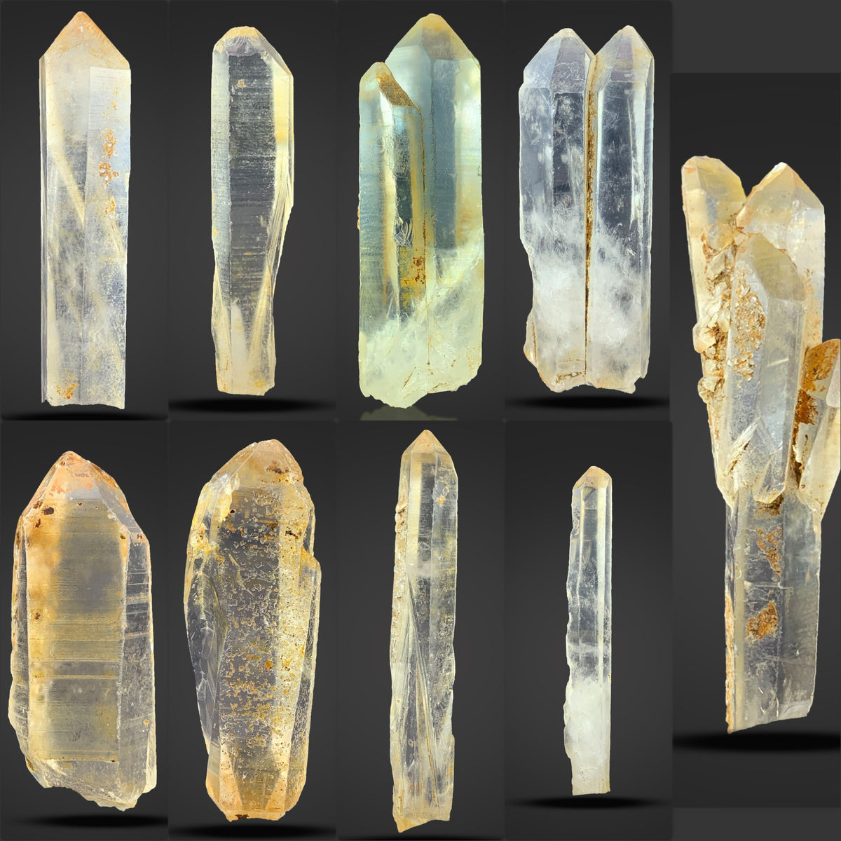 Iron Coated Quartz Crystals from Pakistan