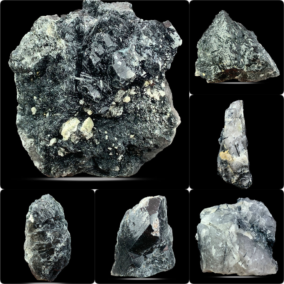Black Rutile Quartz Crystals from Zagi Mountain, Pakistan