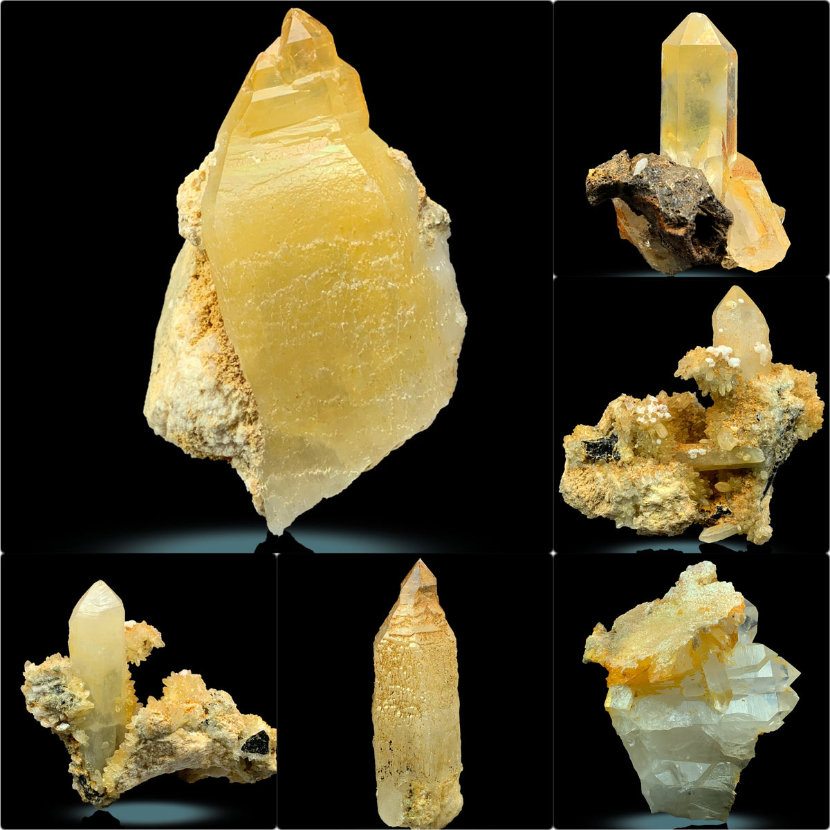 Natural Iron Coated Quartz Cluster on Matrix from Pakistan