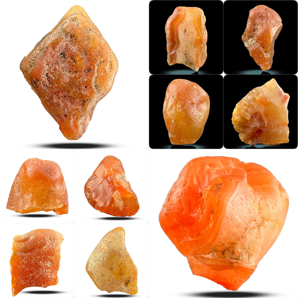Orange Agate Quartz Rough from Pakistan