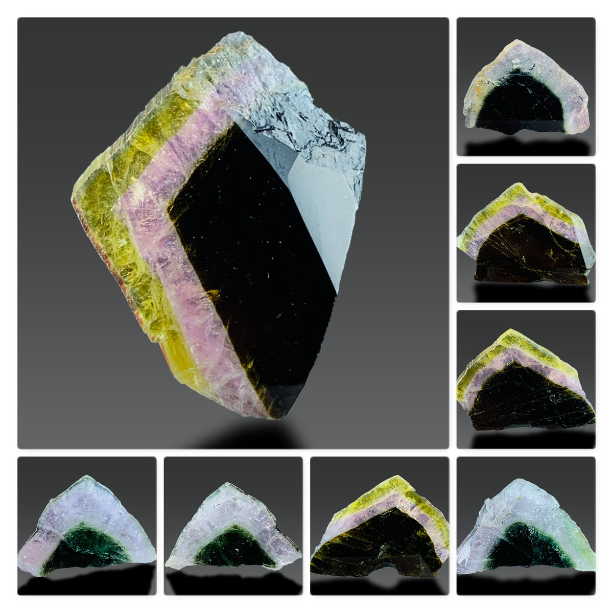 Watermelon Tourmaline Slices from Afghanistan – Lot of 8