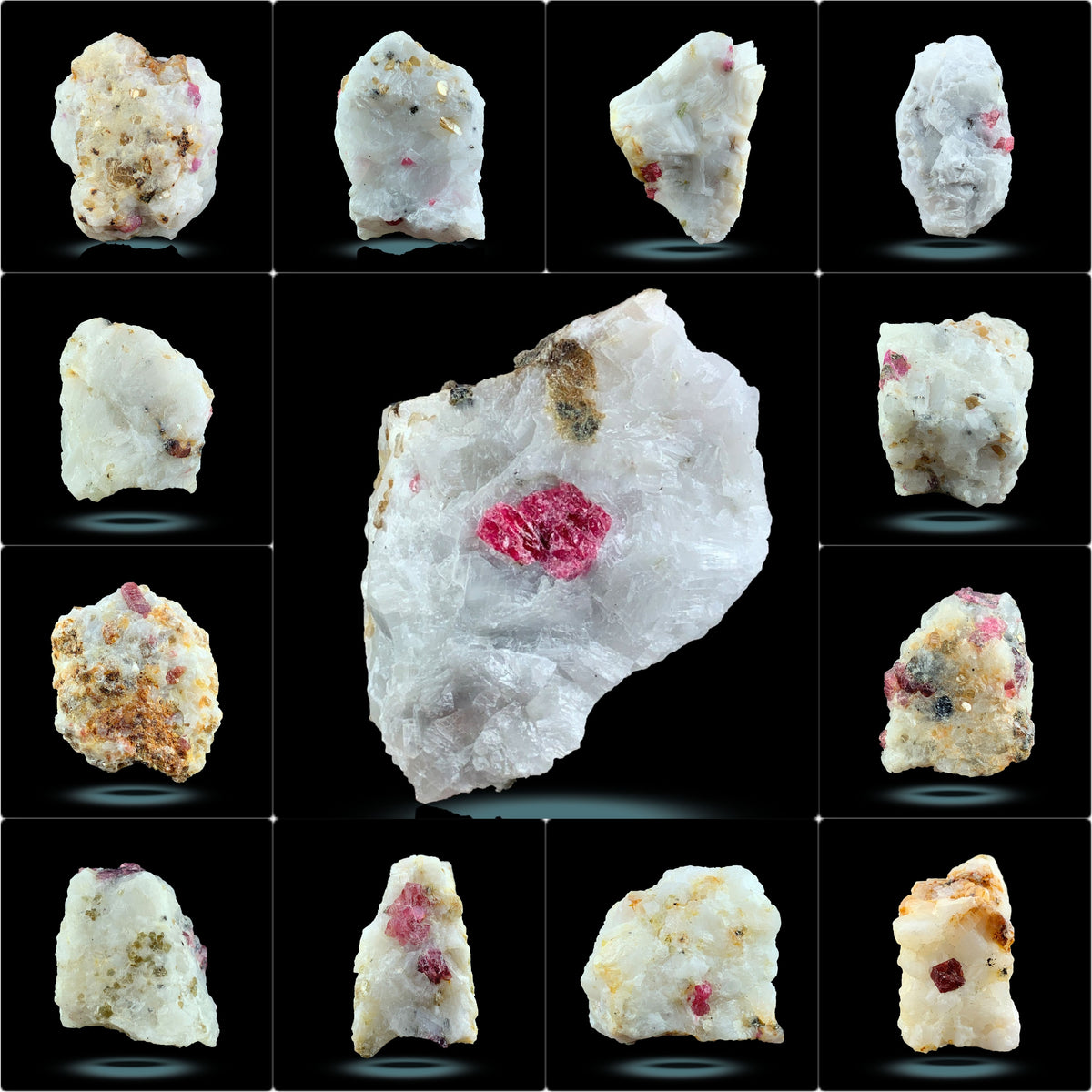 Ruby Crystals with Pyrite and Mica on Matrix from Afghanistan