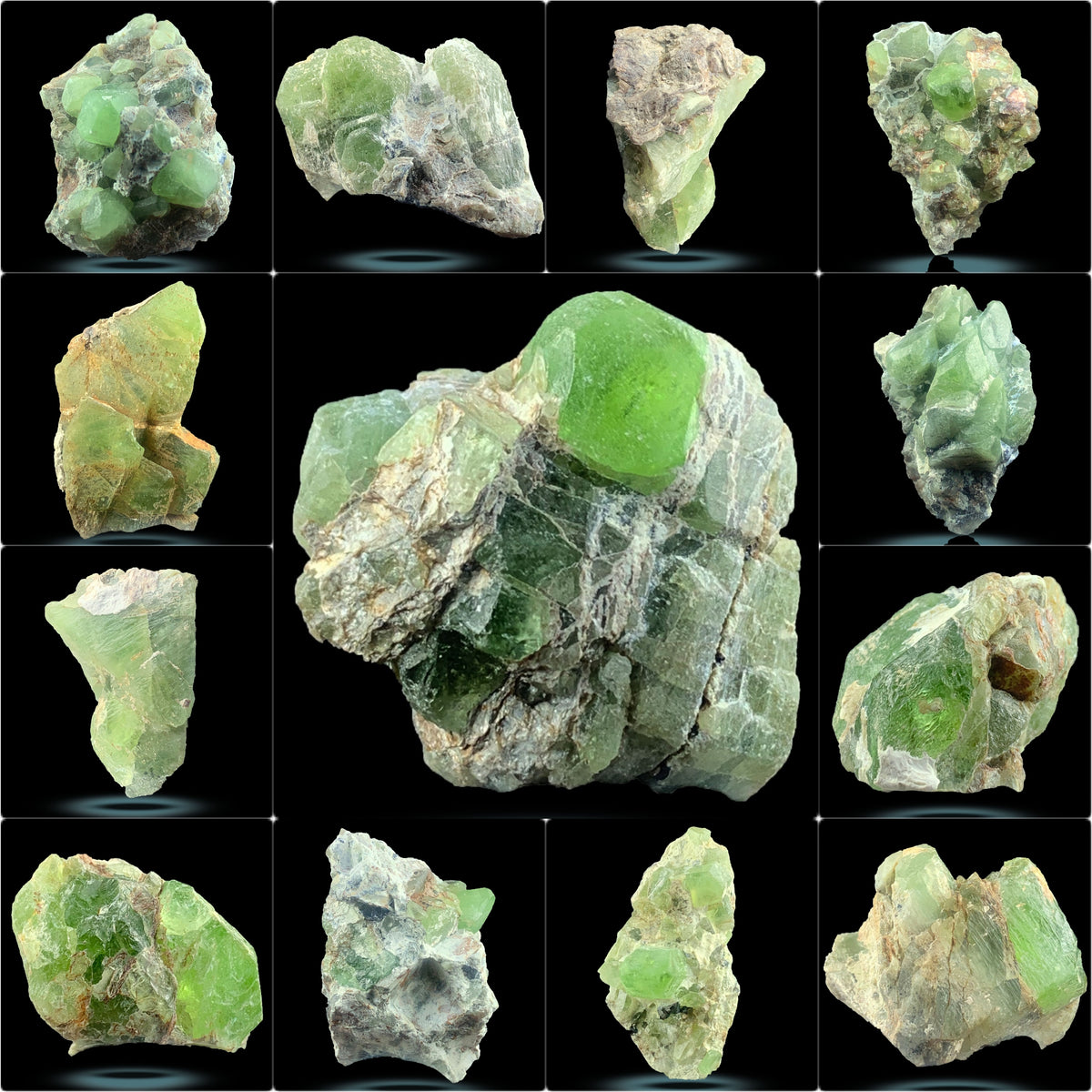 Peridot Crystals on Matrix Lot from Mansehra, Pakistan