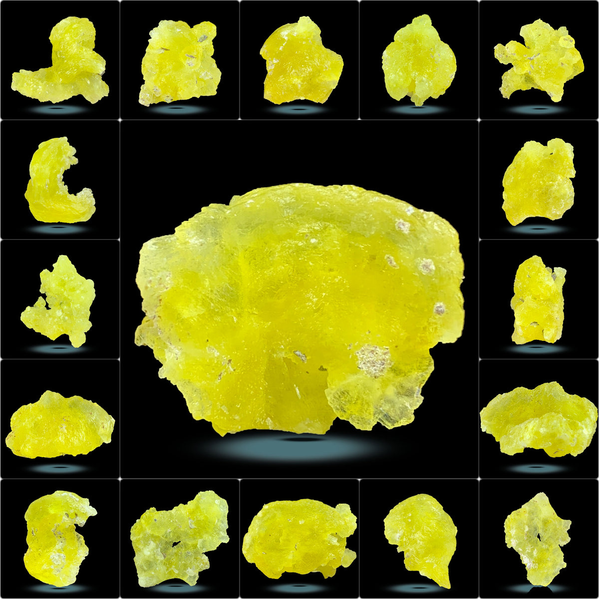 Yellow Brucite Crystal Specimens from Baluchistan, Pakistan