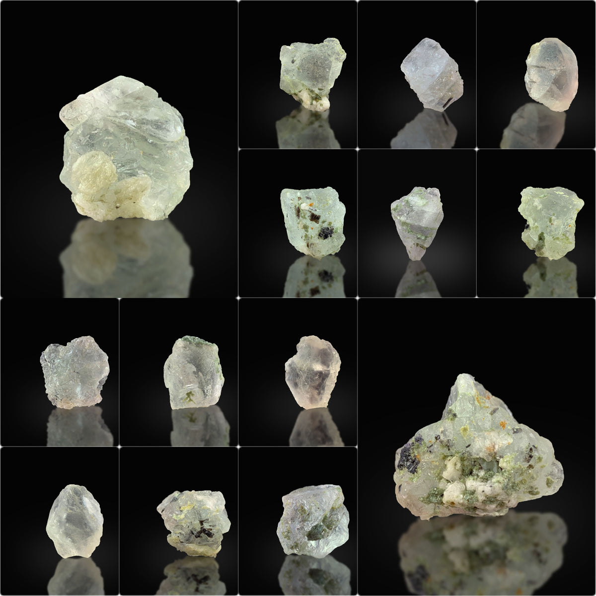 Green Fluorite Specimen Lot from Skardu, Pakistan – 221 g | 18 Pieces