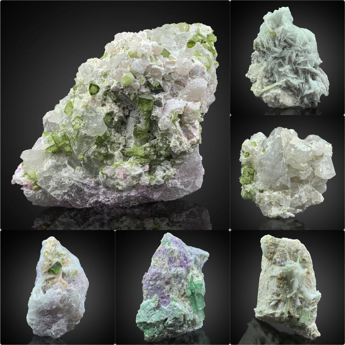 Green Tourmaline Cluster on Matrix from Afghanistan