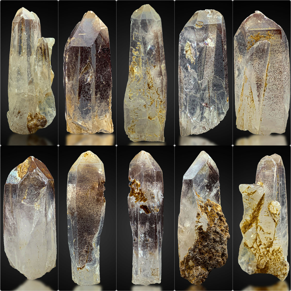 Hematite Included Quartz Crystals from Pakistan