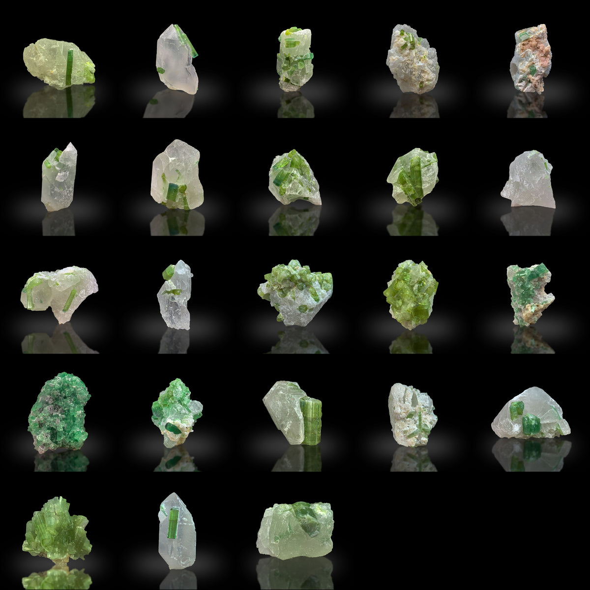 Green Tourmaline on Quartz Matrix Afghanistan