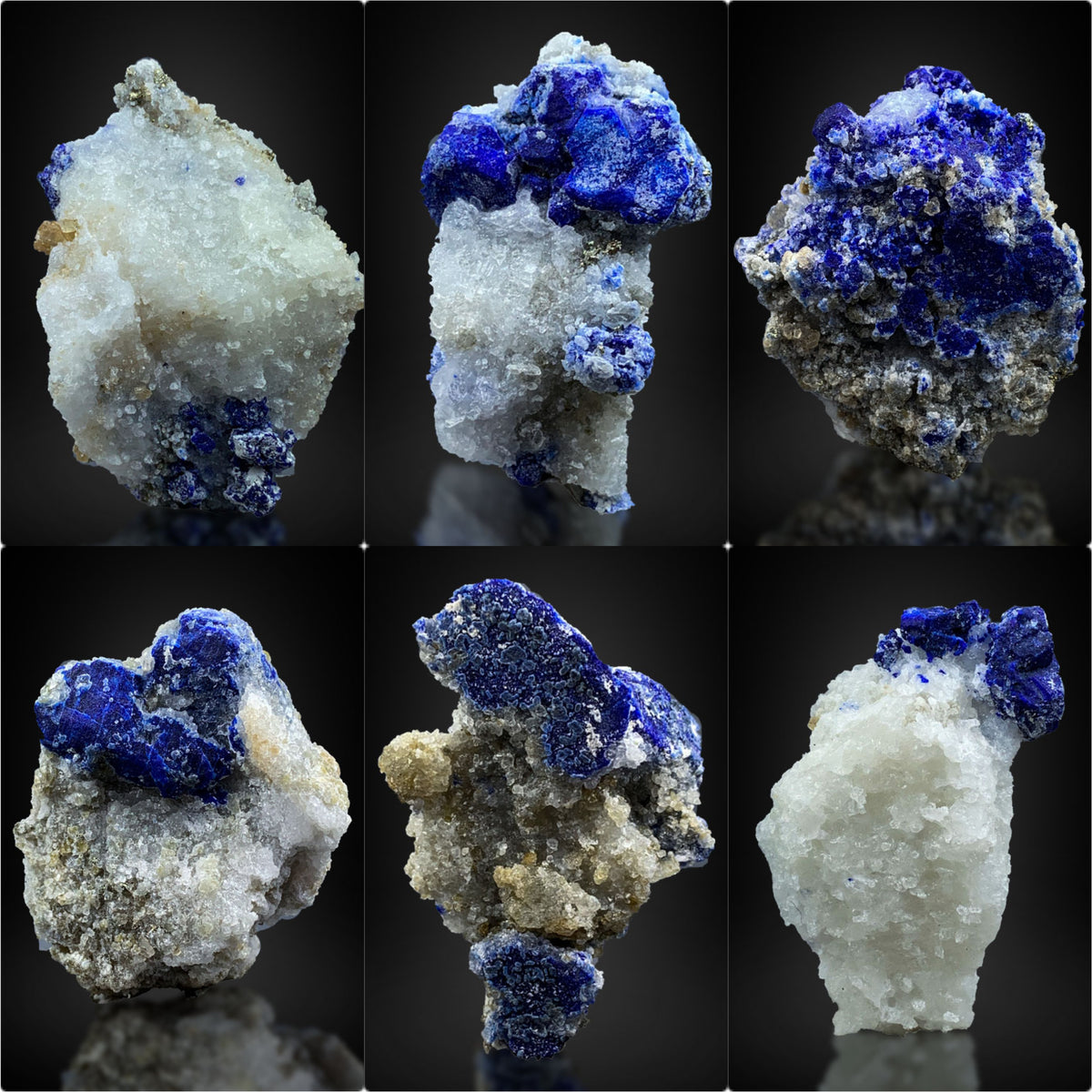 Lazurite Crystals on Matrix from Afghanistan – 193 g | 6 Pieces