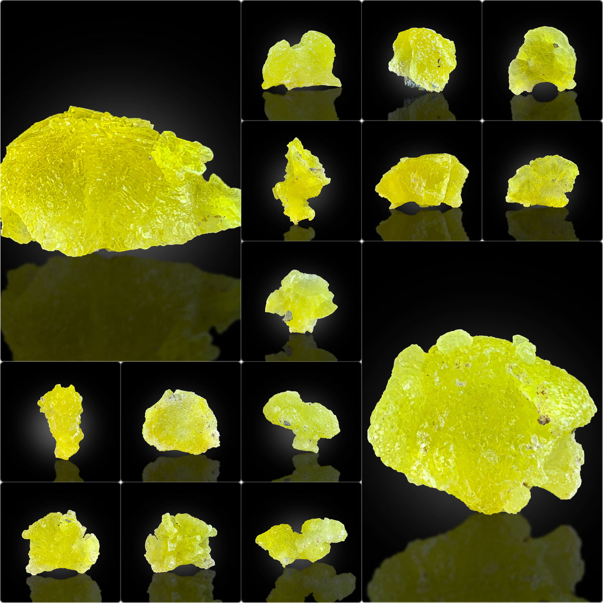 Yellow Brucite Crystals Lot from Baluchistan, Pakistan – 84 g | 15 Pieces