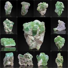 Green Tourmaline Crystals on Matrix from Afghanistan