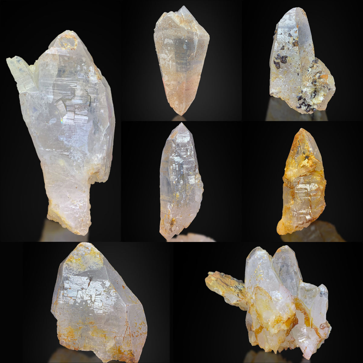 Iron Oxide Quartz Crystals Lot from Pakistan