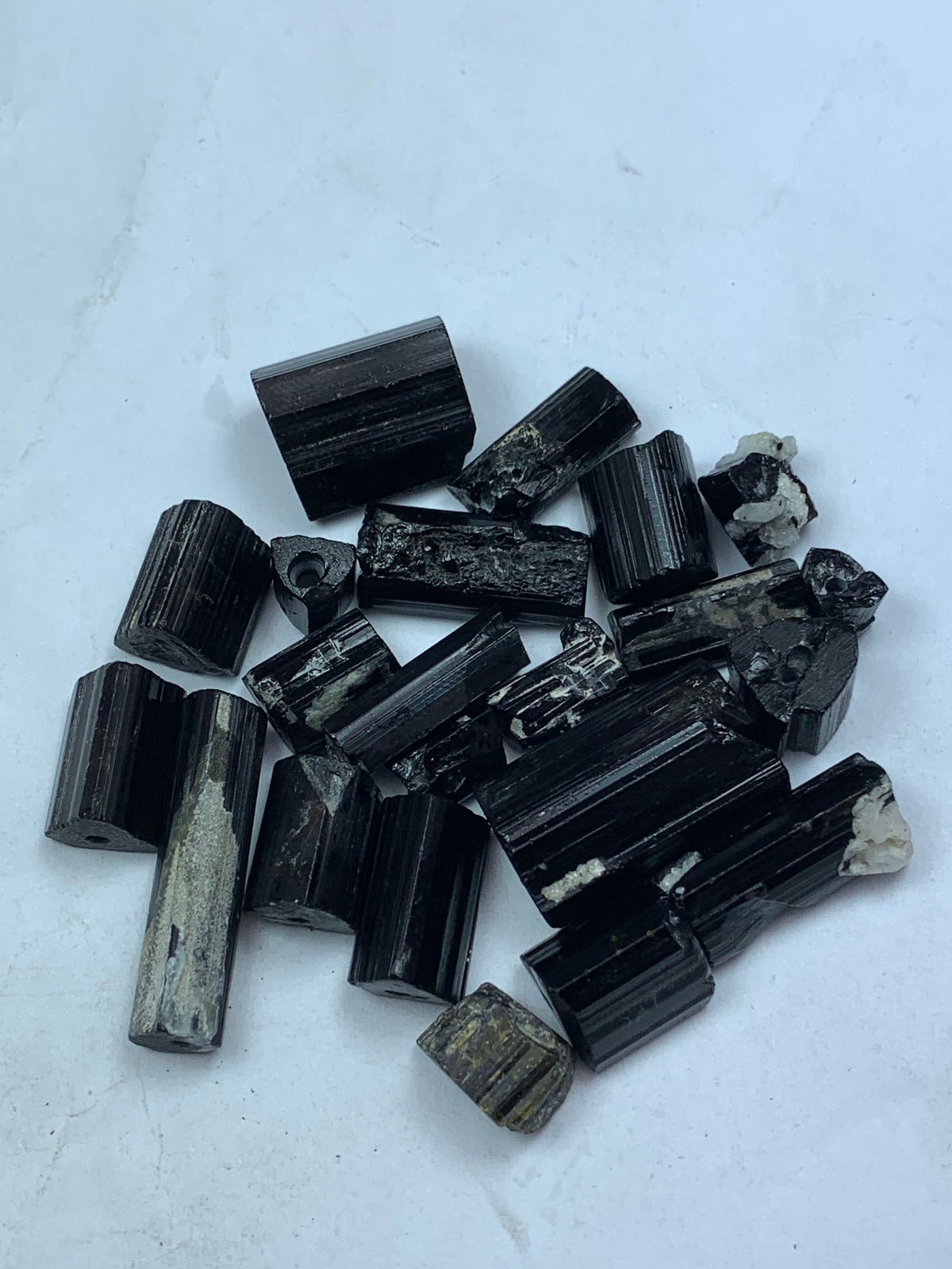 Short Black Tourmaline Crystals from Pakistan – 55 g Mineral Lot