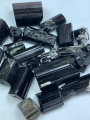 Short Black Tourmaline Crystals from Pakistan – 55 g Mineral Lot