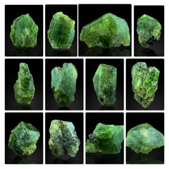 Diopside Crystals Lot from Afghanistan – 12 Mineral Specimens